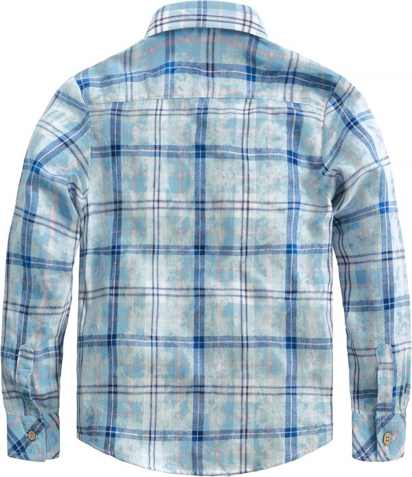 VATPAVE Boys Flannel Button Down Shirt Casual Long Sleeve Plaid Shirts 6-14 Years - Image 8