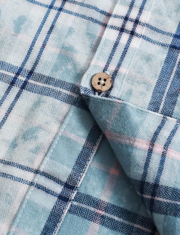 VATPAVE Boys Flannel Button Down Shirt Casual Long Sleeve Plaid Shirts 6-14 Years - Image 12