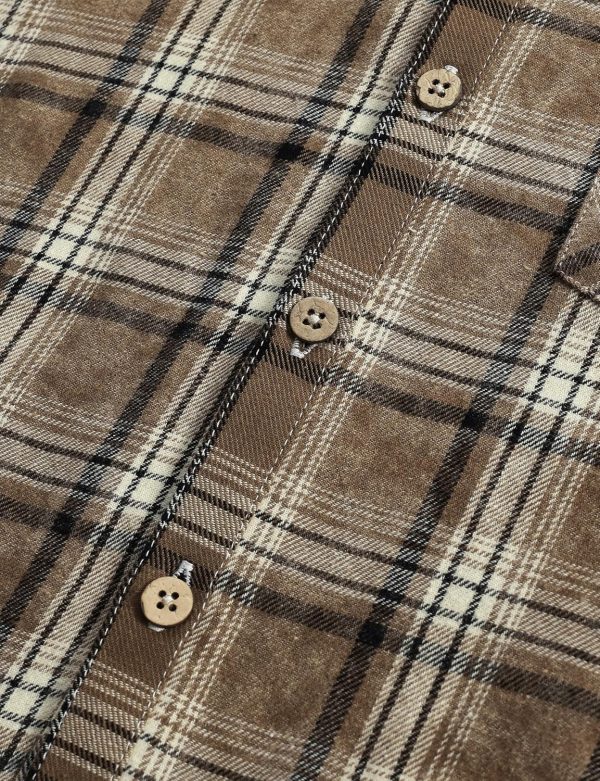 VATPAVE Boys Flannel Button Down Shirt Casual Long Sleeve Plaid Shirts 6-14 Years - Image 29