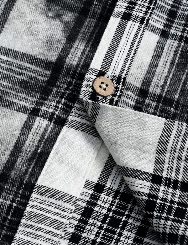 VATPAVE Boys Flannel Button Down Shirt Casual Long Sleeve Plaid Shirts 6-14 Years - Image 36