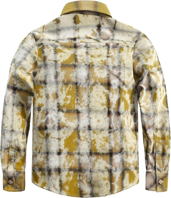VATPAVE Boys Flannel Button Down Shirt Casual Long Sleeve Plaid Shirts 6-14 Years - Image 38