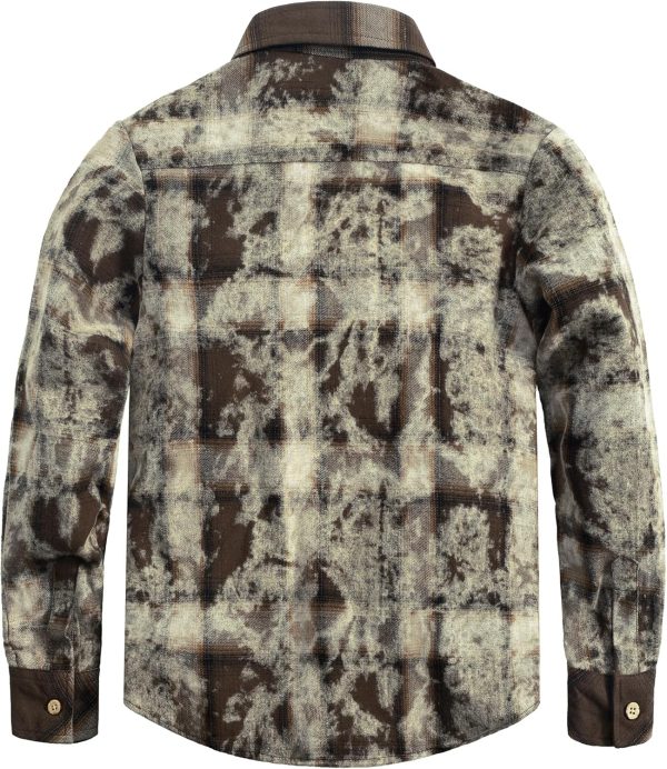 VATPAVE Boys Flannel Button Down Shirt Casual Long Sleeve Plaid Shirts 6-14 Years - Image 56