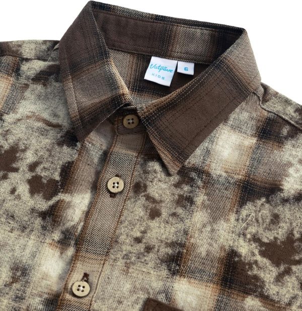 VATPAVE Boys Flannel Button Down Shirt Casual Long Sleeve Plaid Shirts 6-14 Years - Image 57