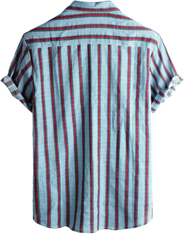VATPAVE Mens Floral Hawaiian Shirts Short Sleeve Button Down Beach Shirts Suits - Image 16