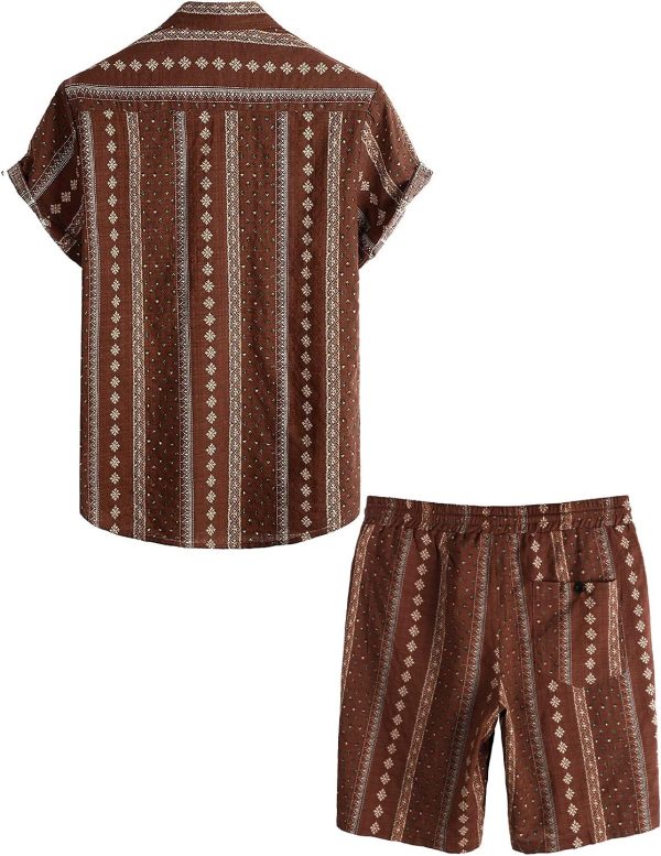 VATPAVE Mens Floral Hawaiian Shirts Short Sleeve Button Down Beach Shirts Suits - Image 32