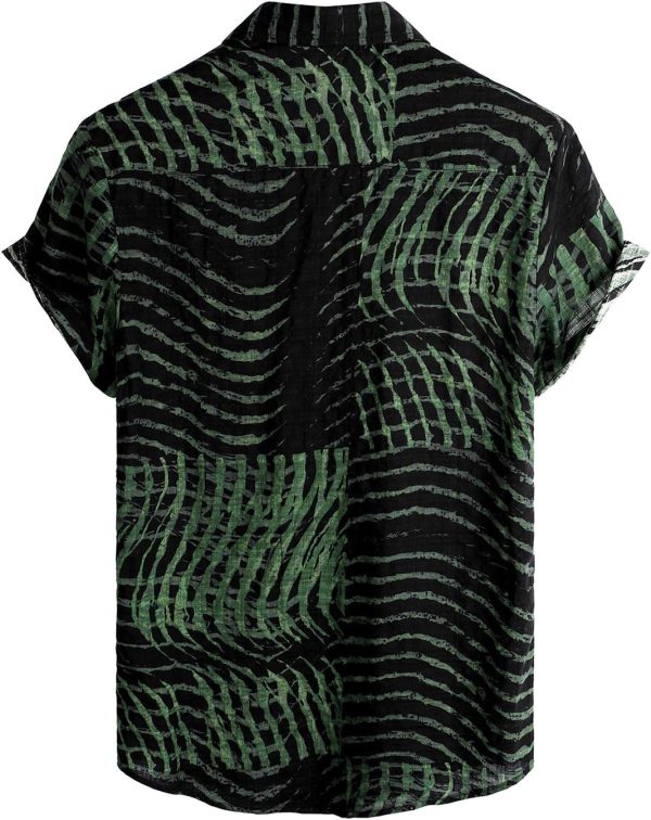 VATPAVE Mens Floral Hawaiian Shirts Short Sleeve Button Down Beach Shirts Suits - Image 46