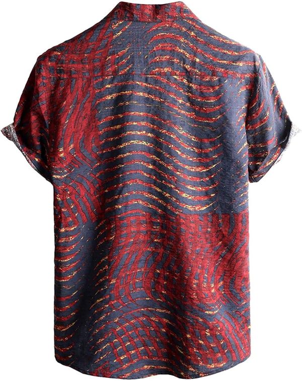 VATPAVE Mens Floral Hawaiian Shirts Short Sleeve Button Down Beach Shirts Suits - Image 52