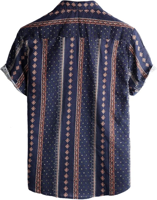 VATPAVE Mens Floral Hawaiian Shirts Short Sleeve Button Down Beach Shirts Suits - Image 64