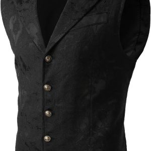 VATPAVE Mens Victorian Suit Vest Steampunk Gothic Waistcoat