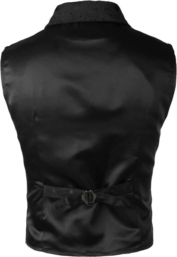VATPAVE Mens Victorian Suit Vest Steampunk Gothic Waistcoat - Image 3