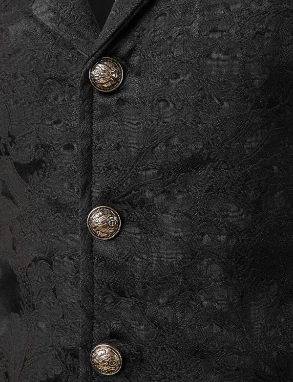 VATPAVE Mens Victorian Suit Vest Steampunk Gothic Waistcoat - Image 4