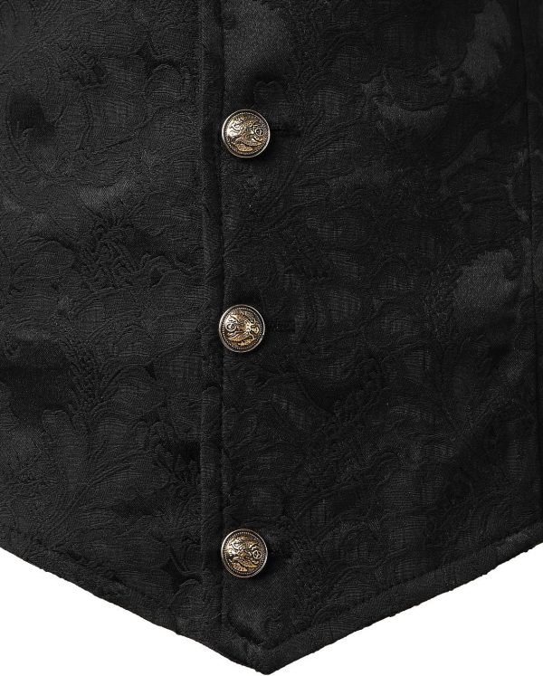 VATPAVE Mens Victorian Suit Vest Steampunk Gothic Waistcoat - Image 5