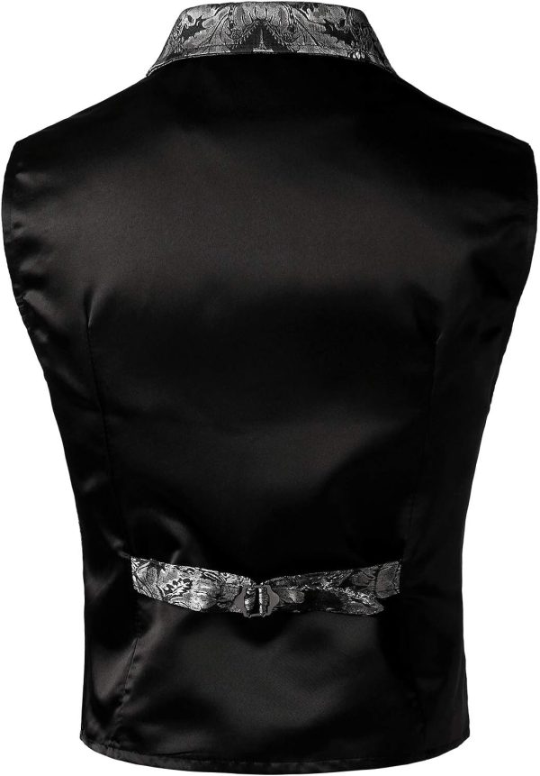 VATPAVE Mens Victorian Suit Vest Steampunk Gothic Waistcoat - Image 15