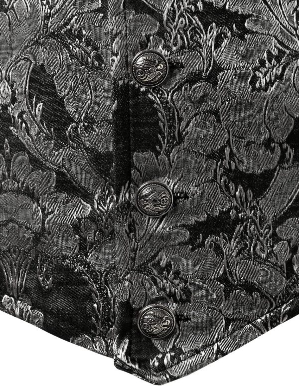 VATPAVE Mens Victorian Suit Vest Steampunk Gothic Waistcoat - Image 18