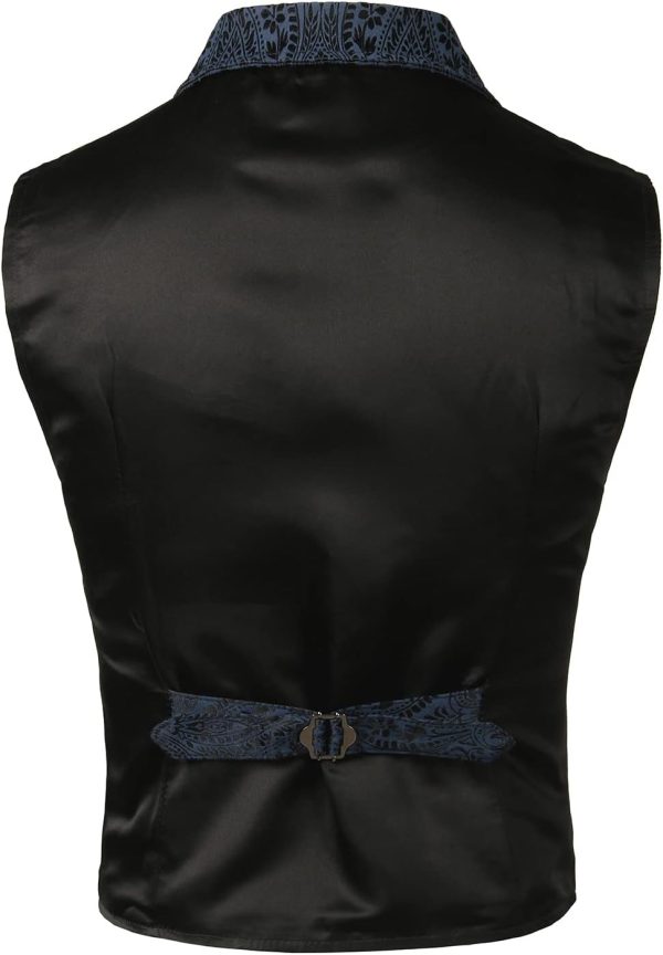 VATPAVE Mens Victorian Suit Vest Steampunk Gothic Waistcoat - Image 21