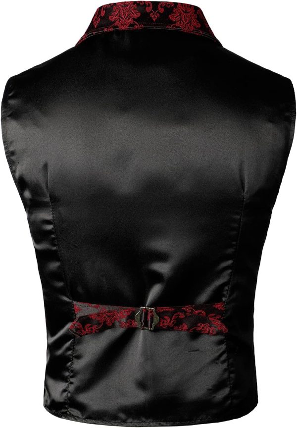 VATPAVE Mens Victorian Suit Vest Steampunk Gothic Waistcoat - Image 27