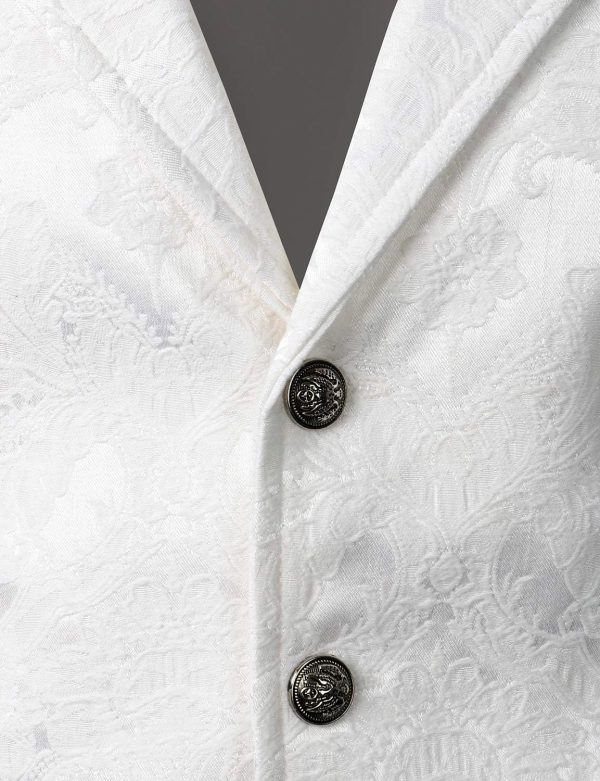 VATPAVE Mens Victorian Suit Vest Steampunk Gothic Waistcoat - Image 34