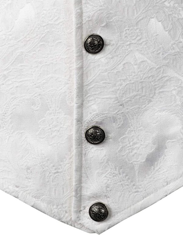 VATPAVE Mens Victorian Suit Vest Steampunk Gothic Waistcoat - Image 35