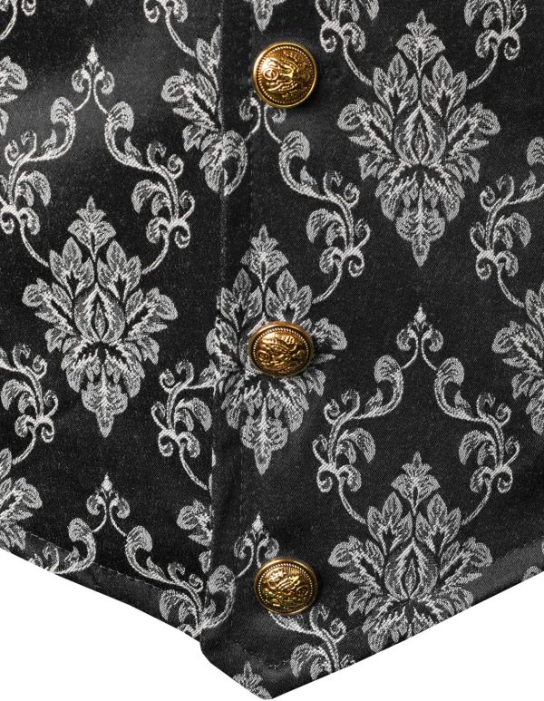 VATPAVE Mens Victorian Suit Vest Steampunk Gothic Waistcoat - Image 42
