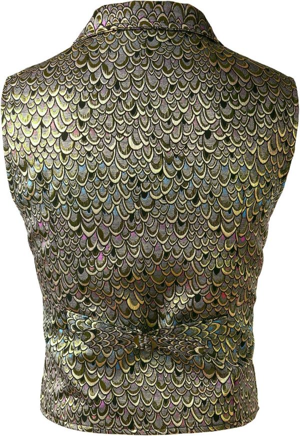 VATPAVE Mens Victorian Suit Vest Steampunk Gothic Waistcoat - Image 45