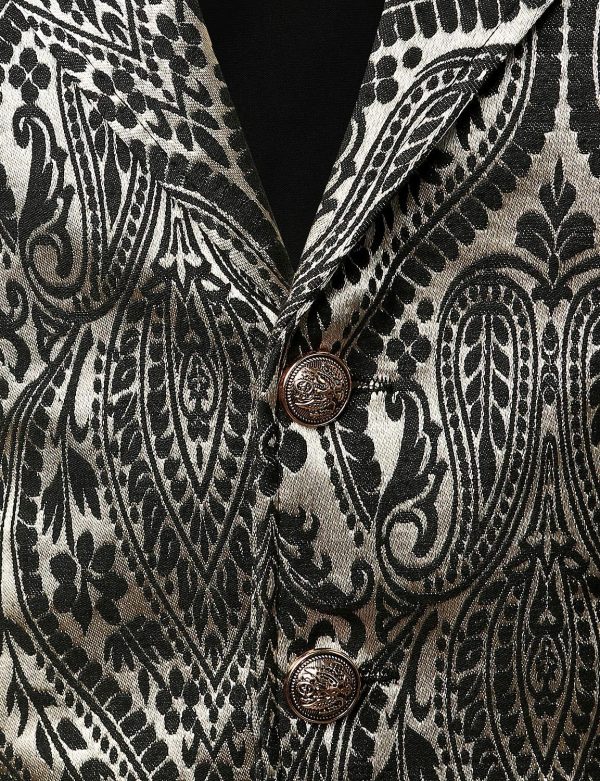VATPAVE Mens Victorian Suit Vest Steampunk Gothic Waistcoat - Image 53
