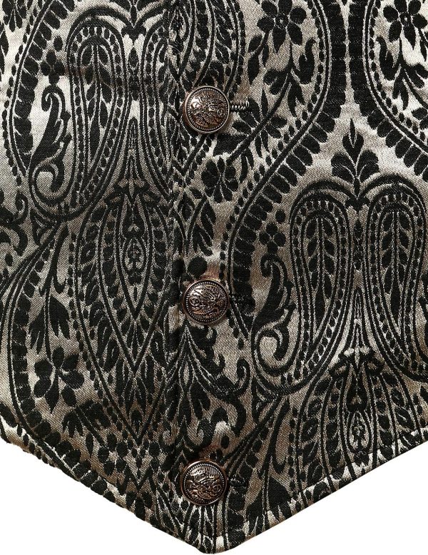 VATPAVE Mens Victorian Suit Vest Steampunk Gothic Waistcoat - Image 54