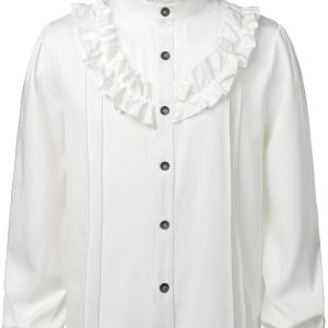 VATPAVE Mens Ruffle Pirate Shirts Medieval Renaissance Cosplay Costume Steampunk Victorian Tops