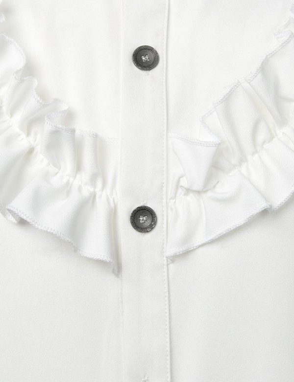 VATPAVE Mens Ruffle Pirate Shirts Medieval Renaissance Cosplay Costume Steampunk Victorian Tops - Image 5