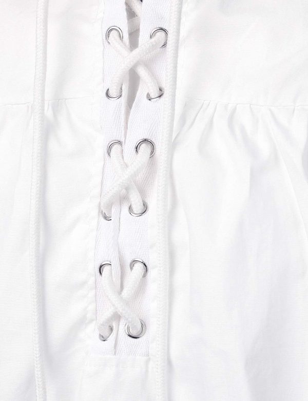 VATPAVE Mens Bandage Renaissance Shirts Gothic Pirate Cosplay Costume Tops - Image 4