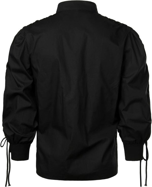 VATPAVE Mens Bandage Renaissance Shirts Gothic Pirate Cosplay Costume Tops - Image 21