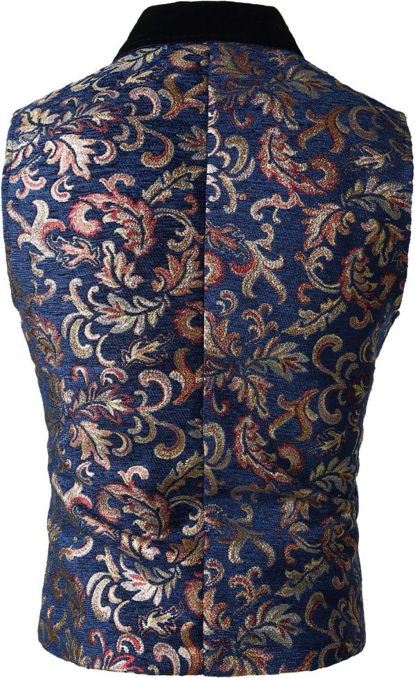 VATPAVE Mens Victorian Double Breasted Vest Gothic Steampunk Waistcoat - Image 9