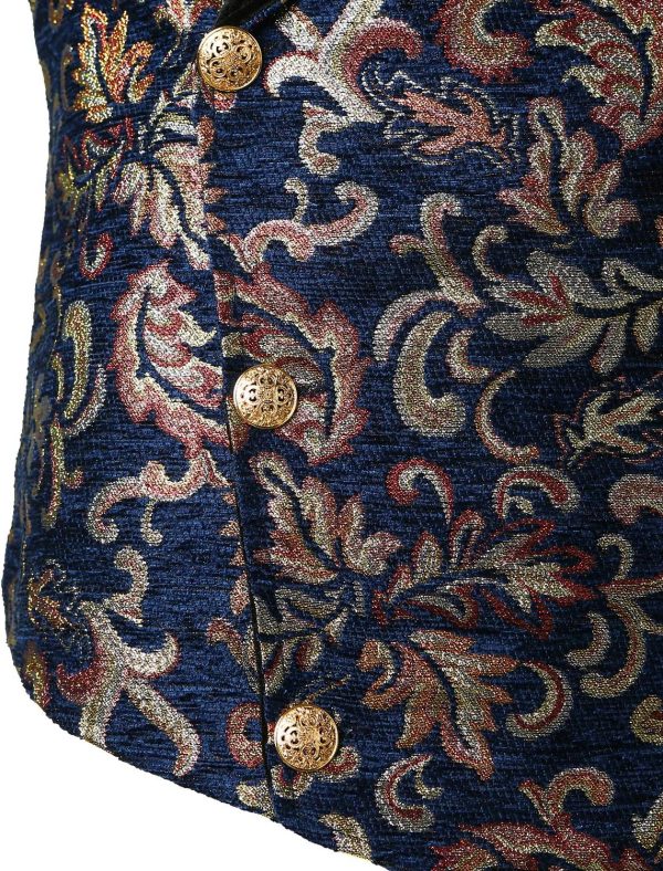 VATPAVE Mens Victorian Double Breasted Vest Gothic Steampunk Waistcoat - Image 11
