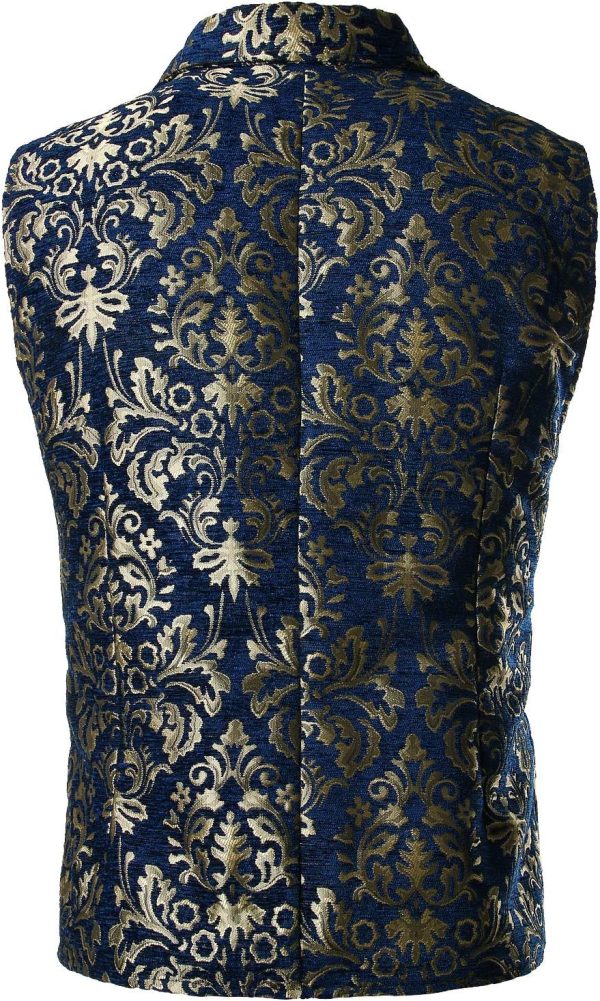 VATPAVE Mens Victorian Double Breasted Vest Gothic Steampunk Waistcoat - Image 15