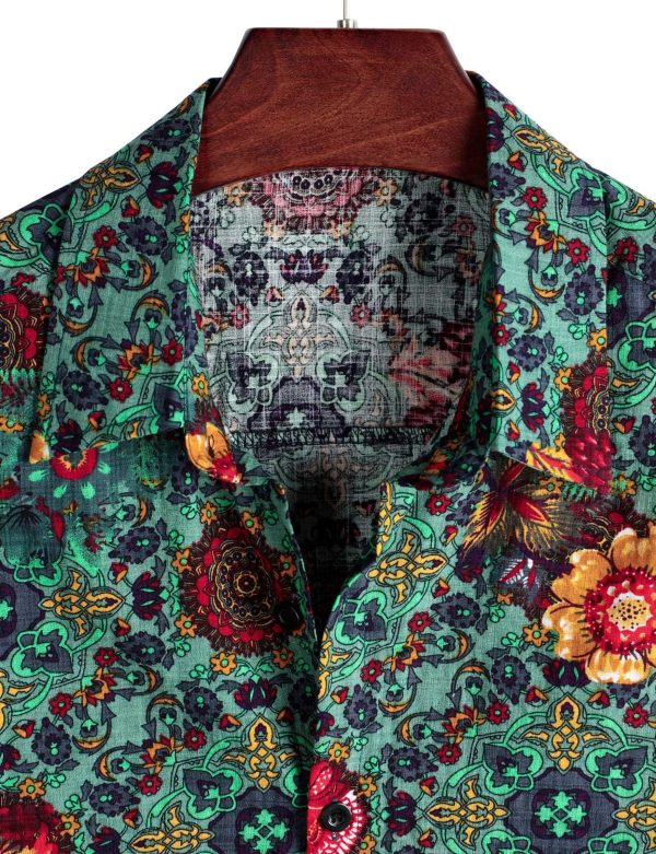 VATPAVE Mens Casual Short Sleeve Button Down Shirts Regular Fit Hawaiian Summer Shirt - Image 3