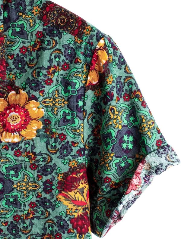 VATPAVE Mens Casual Short Sleeve Button Down Shirts Regular Fit Hawaiian Summer Shirt - Image 4