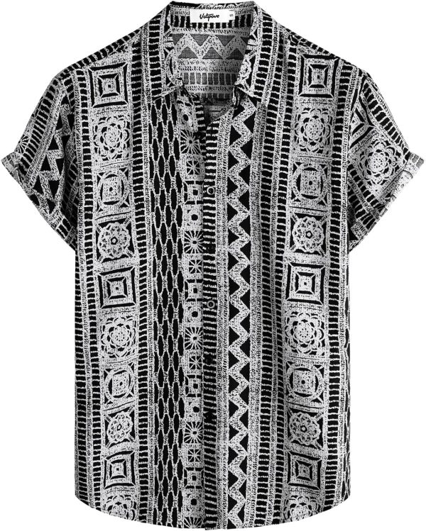 VATPAVE Mens Casual Short Sleeve Button Down Shirts Regular Fit Hawaiian Summer Shirt - Image 8