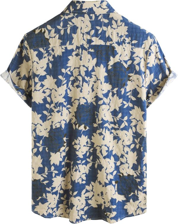 VATPAVE Mens Casual Short Sleeve Button Down Shirts Regular Fit Hawaiian Summer Shirt - Image 15