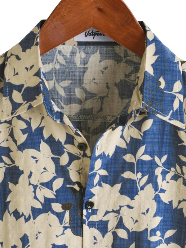 VATPAVE Mens Casual Short Sleeve Button Down Shirts Regular Fit Hawaiian Summer Shirt - Image 16