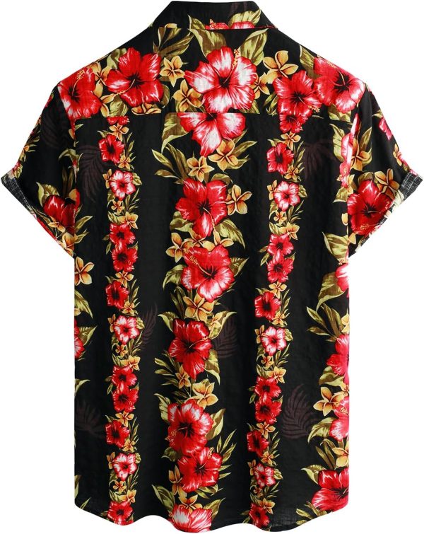 VATPAVE Mens Casual Short Sleeve Button Down Shirts Regular Fit Hawaiian Summer Shirt - Image 27