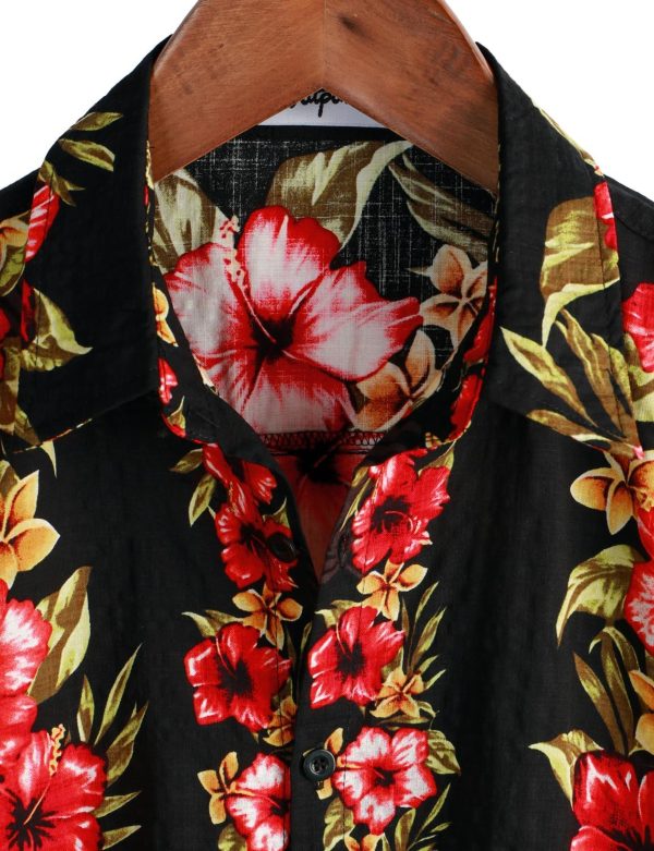 VATPAVE Mens Casual Short Sleeve Button Down Shirts Regular Fit Hawaiian Summer Shirt - Image 28