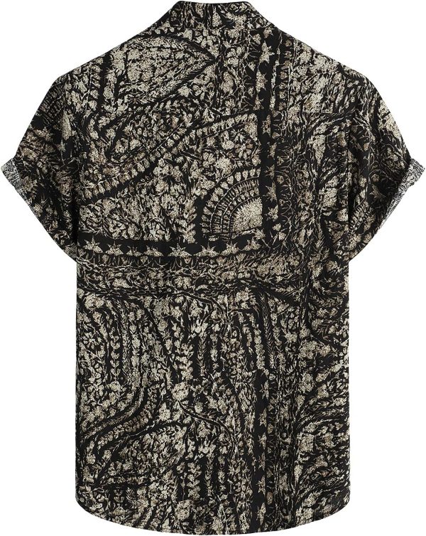 VATPAVE Mens Casual Short Sleeve Button Down Shirts Regular Fit Hawaiian Summer Shirt - Image 33
