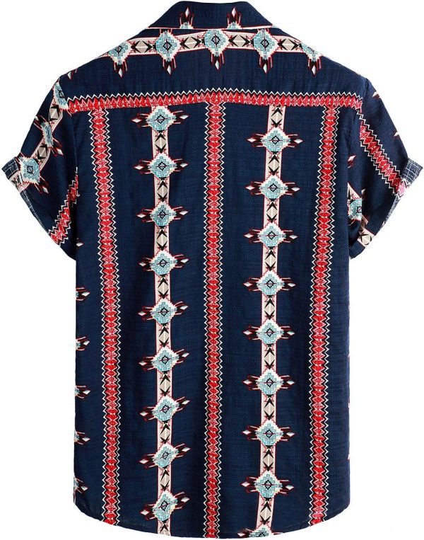 VATPAVE Mens Casual Short Sleeve Button Down Shirts Regular Fit Hawaiian Summer Shirt - Image 39