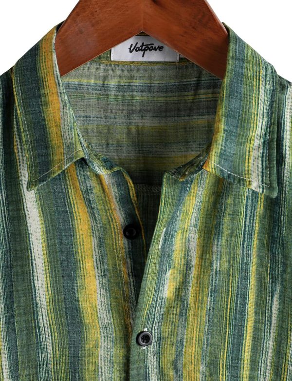 VATPAVE Mens Casual Short Sleeve Button Down Shirts Regular Fit Hawaiian Summer Shirt - Image 52