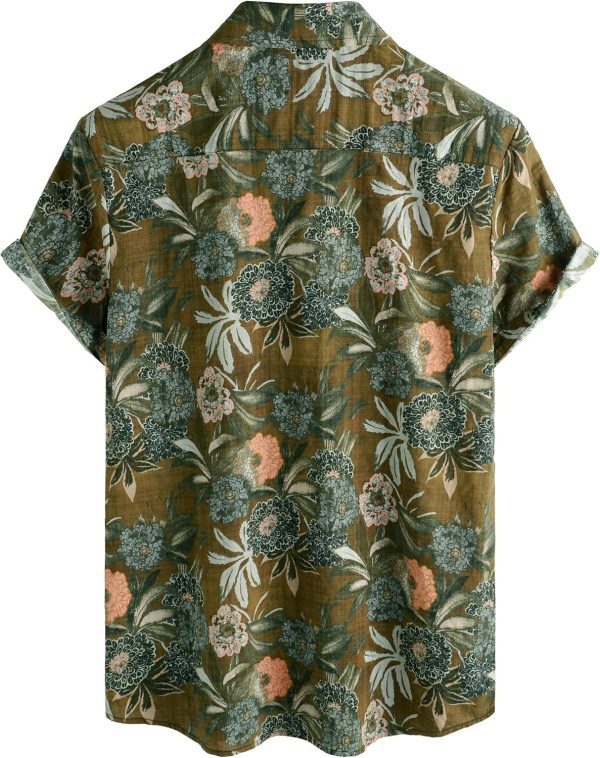 VATPAVE Mens Casual Short Sleeve Button Down Shirts Regular Fit Hawaiian Summer Shirt - Image 57