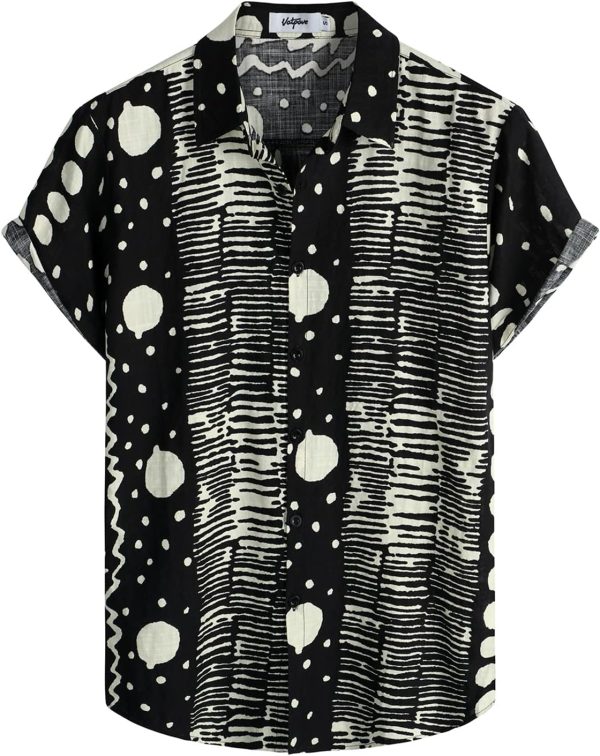VATPAVE Mens Casual Short Sleeve Button Down Shirts Regular Fit Hawaiian Summer Shirt - Image 69