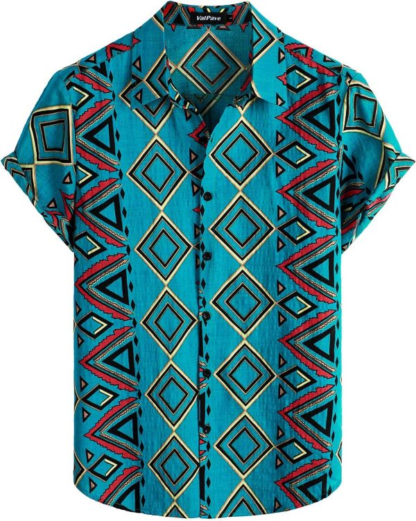 VATPAVE Mens Casual Short Sleeve Button Down Shirts Regular Fit Hawaiian Summer Shirt - Image 75