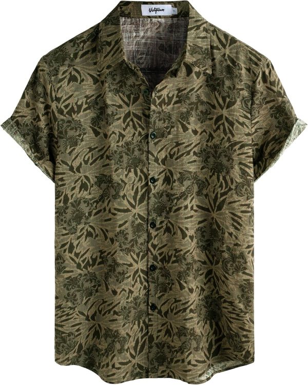 VATPAVE Mens Casual Short Sleeve Button Down Shirts Regular Fit Hawaiian Summer Shirt - Image 81