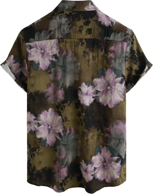 VATPAVE Mens Casual Short Sleeve Button Down Shirts Regular Fit Hawaiian Summer Shirt - Image 88
