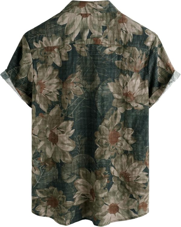 VATPAVE Mens Casual Short Sleeve Button Down Shirts Regular Fit Hawaiian Summer Shirt - Image 94