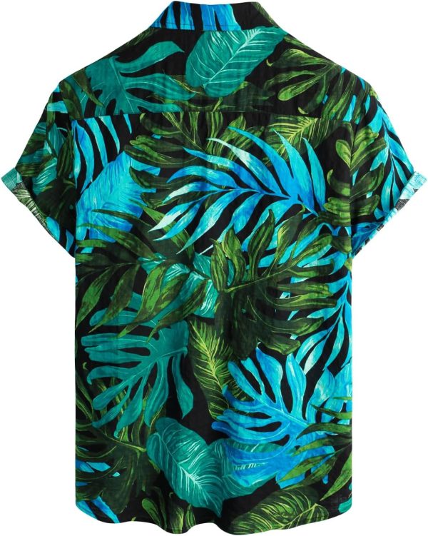 VATPAVE Mens Casual Short Sleeve Button Down Shirts Regular Fit Hawaiian Summer Shirt - Image 118